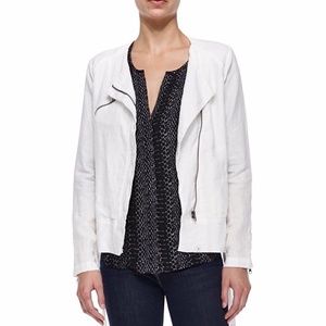 ❌SOLD❌ Joie White Edda 100% Linen Zippered Jacket